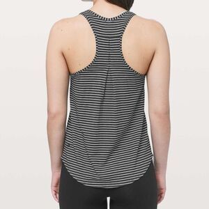 Lululemon Women’s Pleated Love Tank in Modern Stripe Heathered Black & White